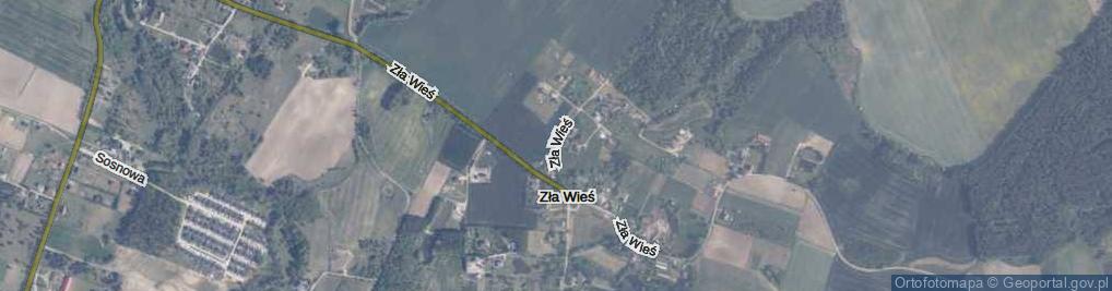 Zdjęcie satelitarne Zła Wieś ul.